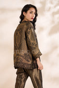 Black Brocade Roman Jacket