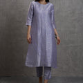 Brocade Floral Design Lavender Kurta