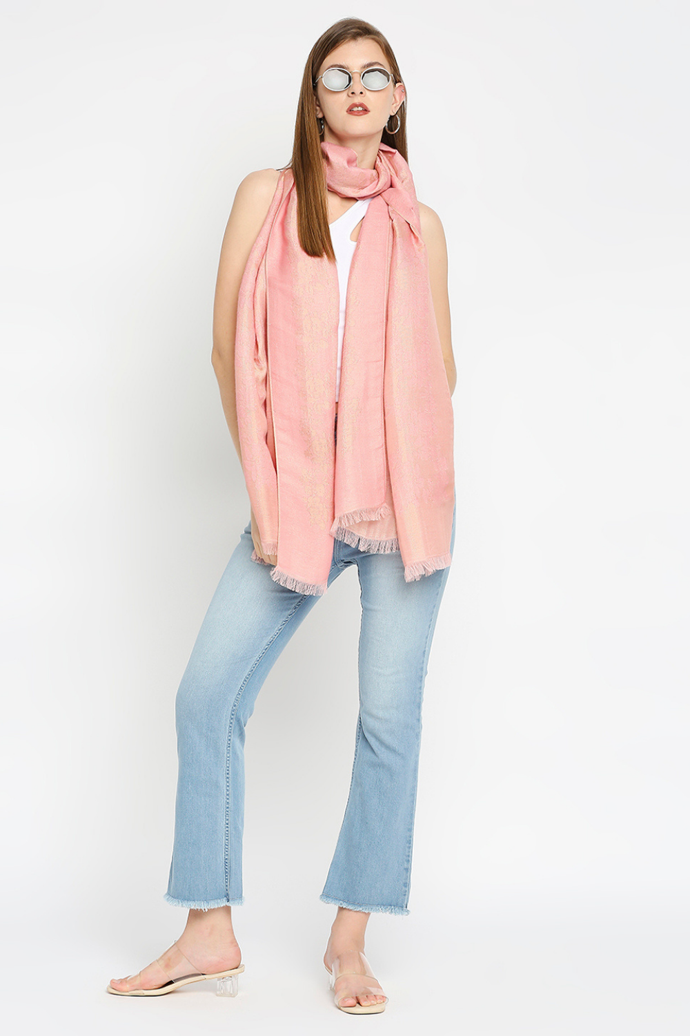 Brocade Floral Design Pink Wrap
