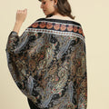 Paisley Printed Black & Multi Cape
