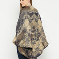 Roman Pattern Navy Blue Cocoon Shrug