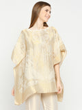French Rope & Chains Patterned Offwhite Brocade short Kaftan