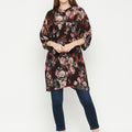Maroon Flower Printed Top