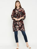 Maroon Flower Printed Top