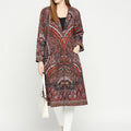 Paisley Printed Velvet Long Blazer