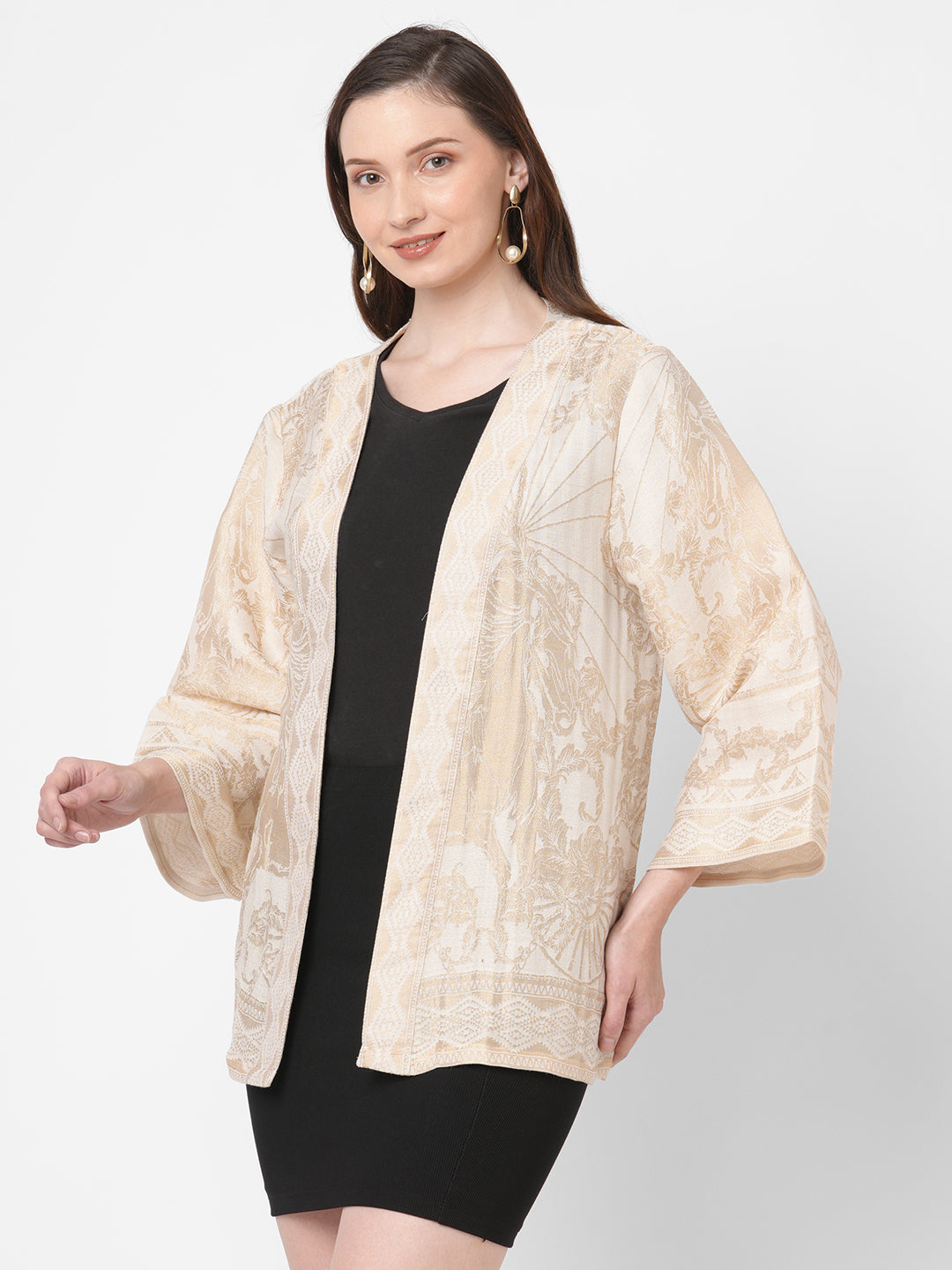White Brocade Horse Pattern Jacket