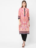 Peach & Pink Paisley Printed Kurta