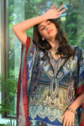Blue Paisley Printed Short Kaftan