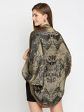 French Rope & Chains Patterned Black Color Cocoon Shrug