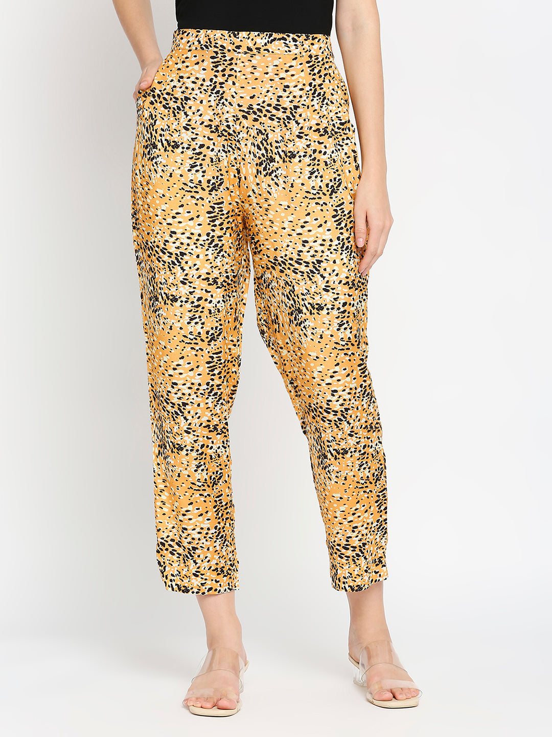 Beige Animal Printed Pant