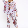 Lilac Floral Co-Ord Set with Brocade Pant