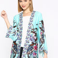 Blue Flower Printed Modal Kimono