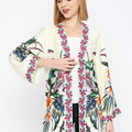 Off-White Flower Printed Modal Kimono