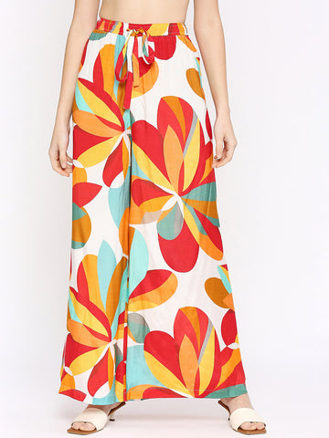 Multicolored Flower Printed Palazzo
