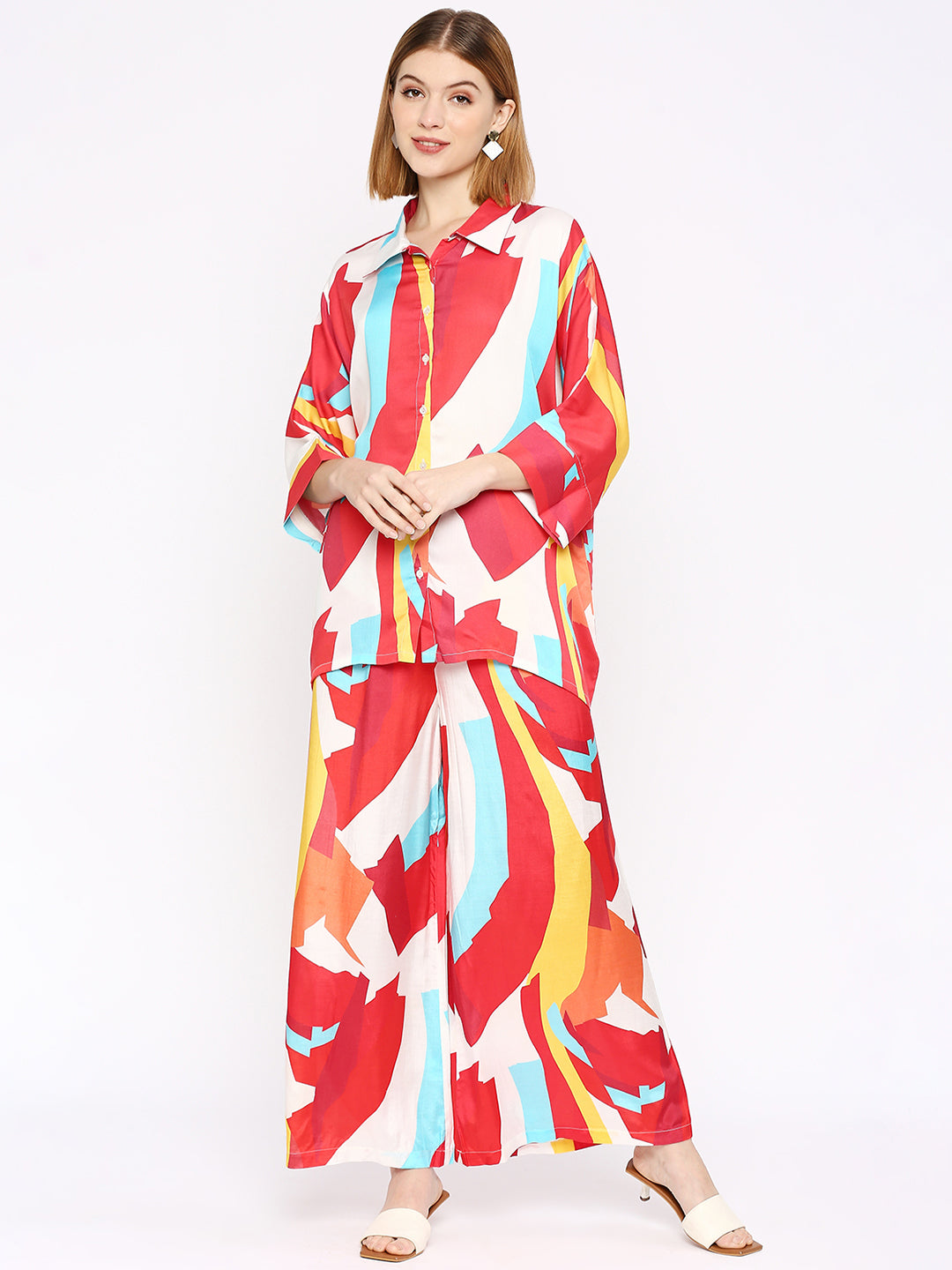 Multicolored Abstract Printed Co-Ord Set