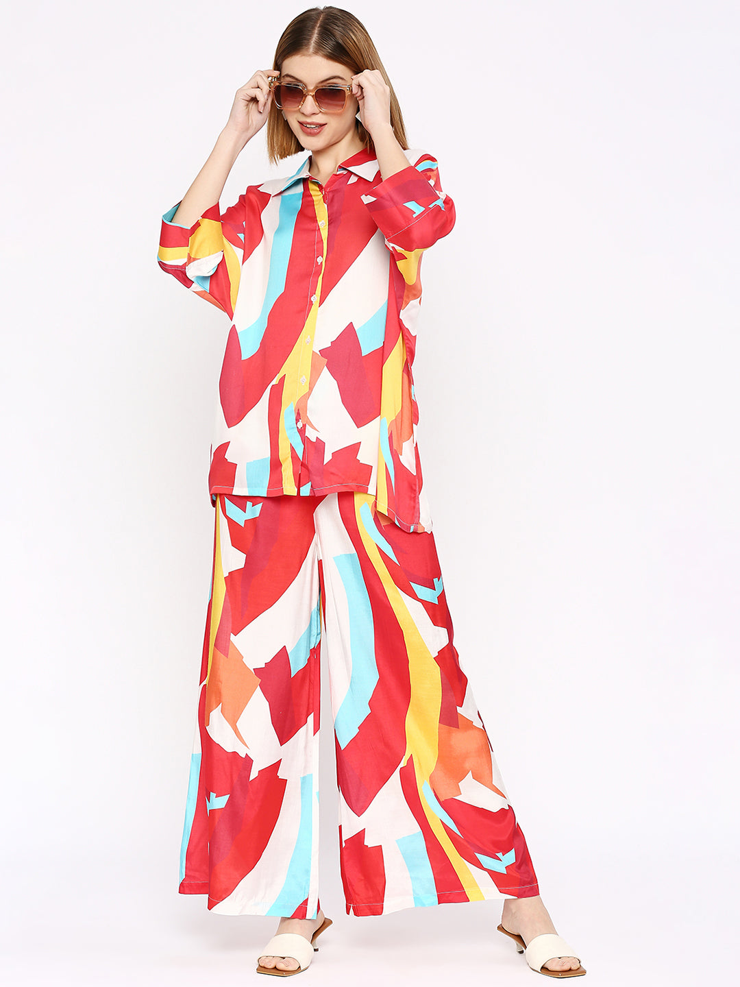 Multicolored Abstract Printed Co-Ord Set