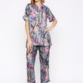 Grey Flower & Leaf Printed Co-Ord Set