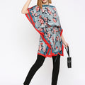 Green Flower Printed Drawstring Kaftan