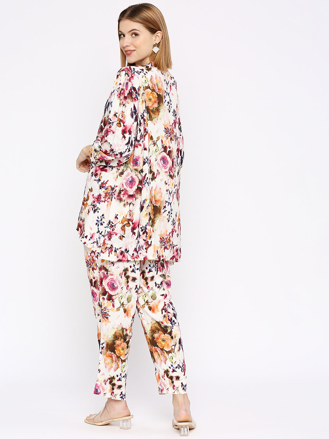 Off-White Flower Printed Co-Ord Set