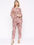 Pink Flower Printed Co-Ord Set