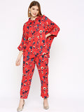 Red Flower Printed Co-ord Set