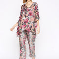 Pink Co-Ord Set With Brocade Pant