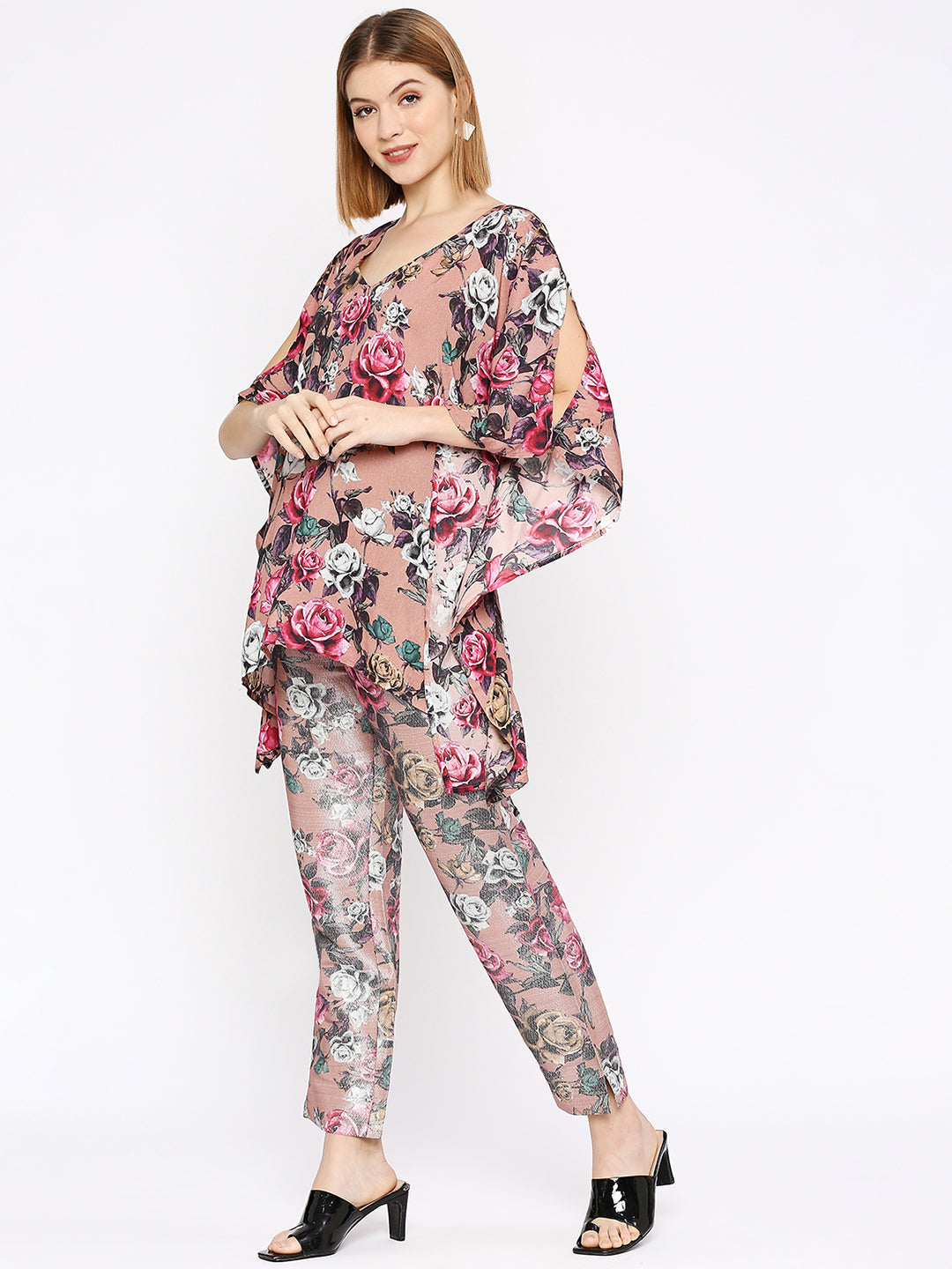 Pink Co-Ord Set With Brocade Pant