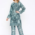 Teal Floral Printed Kurta