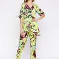 Lime Yellow Flower Printed Co-ord Set