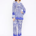 Royal Blue Lace Printed Co-ord Set