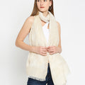Brocade Floral Design Off White Wrap