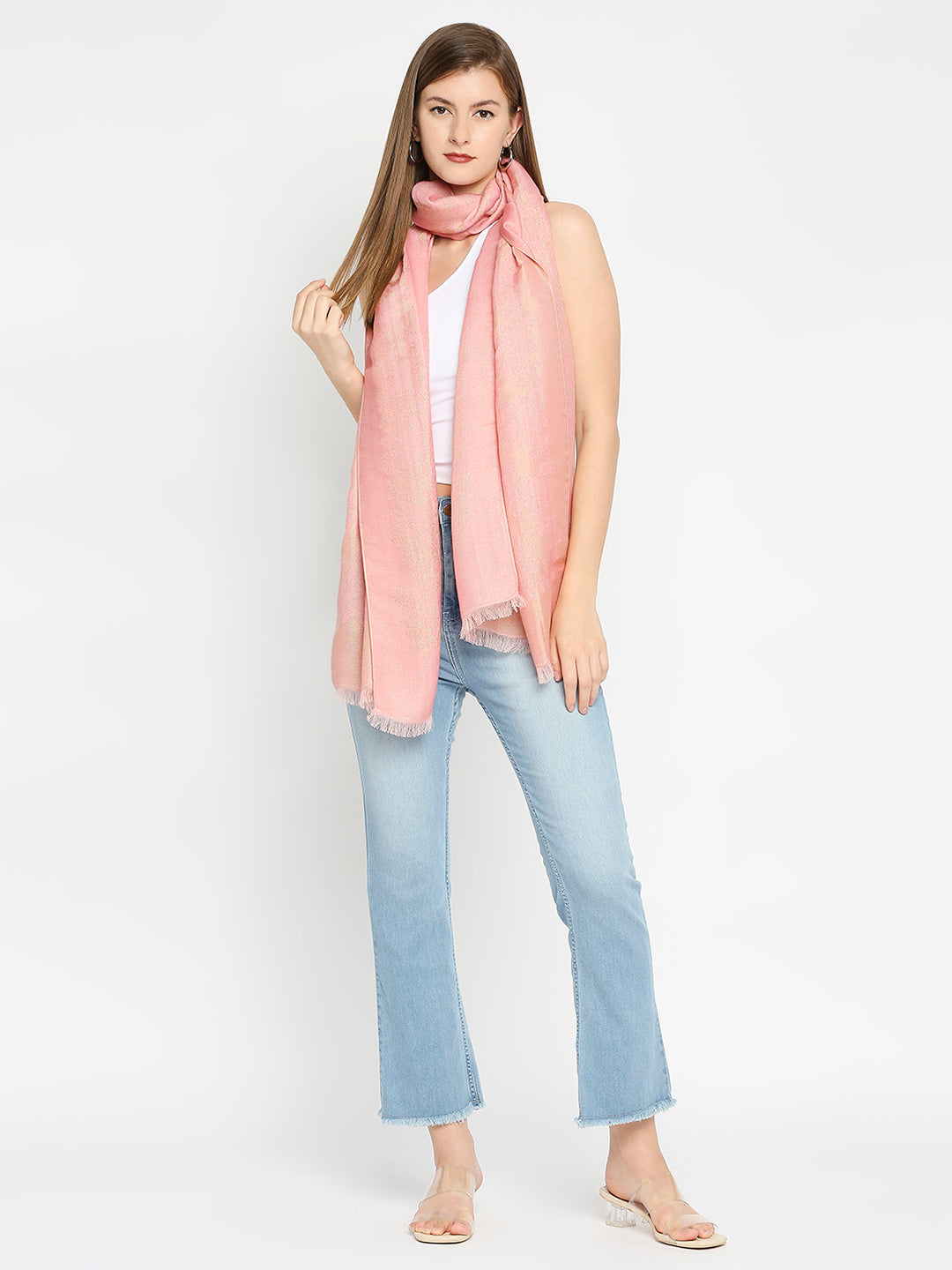 Brocade Floral Design Pink Wrap