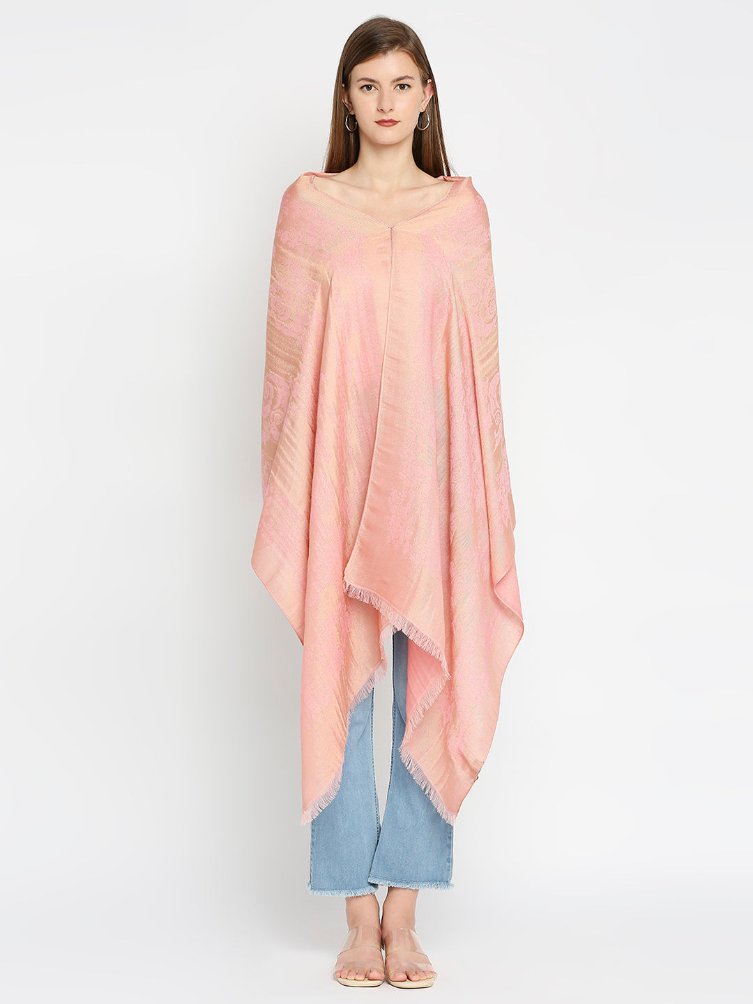 Brocade Floral Design Pink Wrap