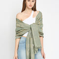 Brocade Flower Design Green Wrap
