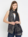 Brocade Ornamental Designed Navy Blue Wrap