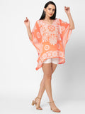 Orange Cold-Shoulder Kaftan Top