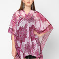 Pink & White Print Kaftan Longline Top
