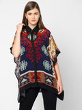 Blue & Red Kilim Printed Shirt Style Kaftan