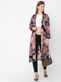 Placed Large Paisley Printed Long Jacket