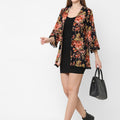 Rich Winter Flower Velvet Shrug