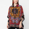 Pink Floral Print Velvet Shirt Style Top