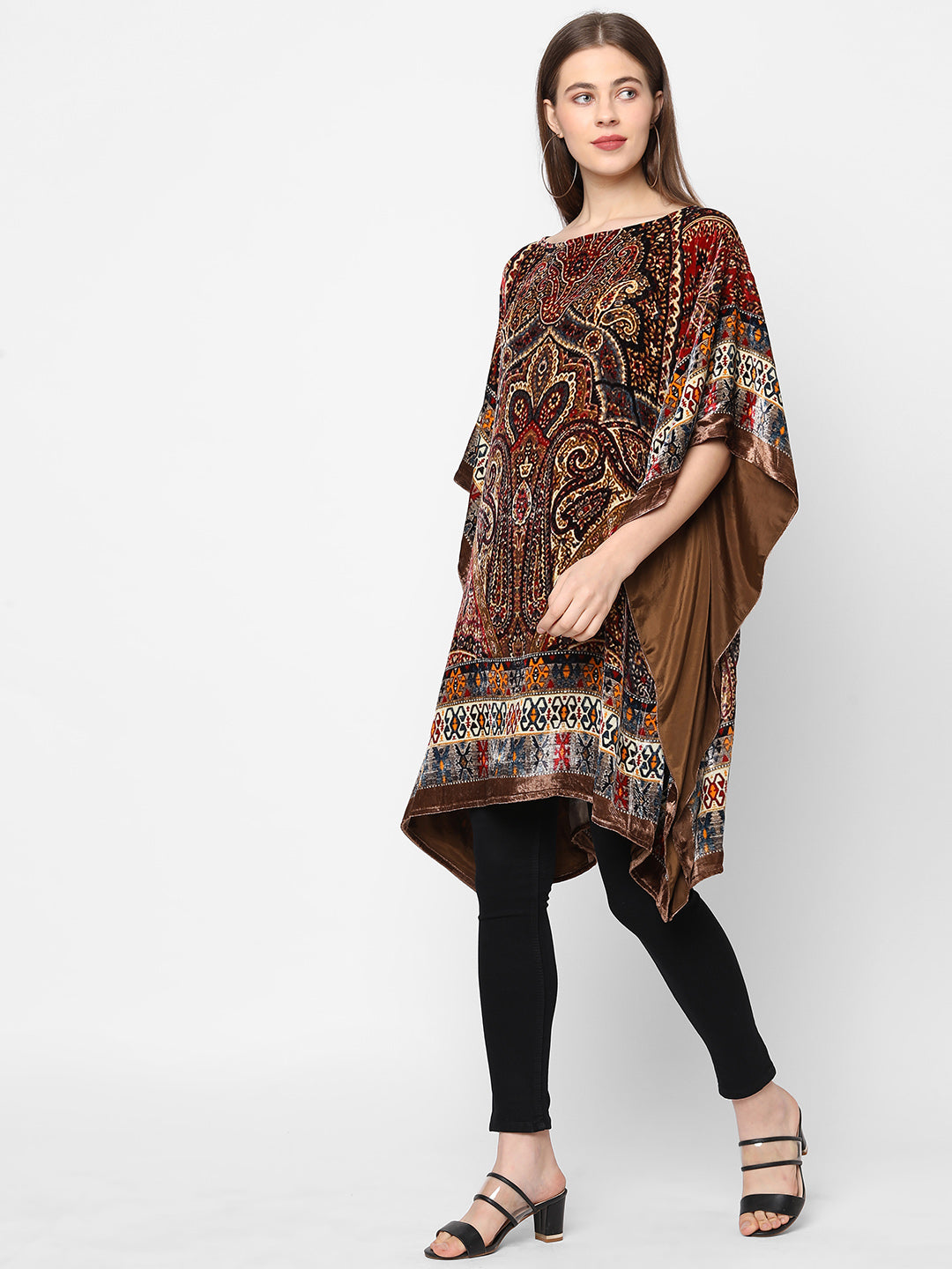 Rich Paisley Printed Velvet Kaftan