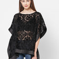Black Floral Burnout Short Kaftan