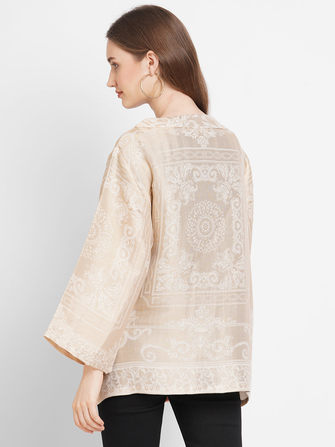Brocade Off white French Patterned Jacket