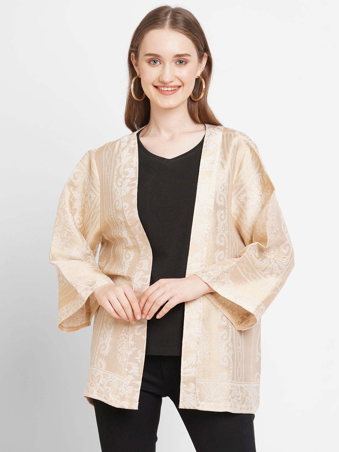 White Brocade Roman Jacket