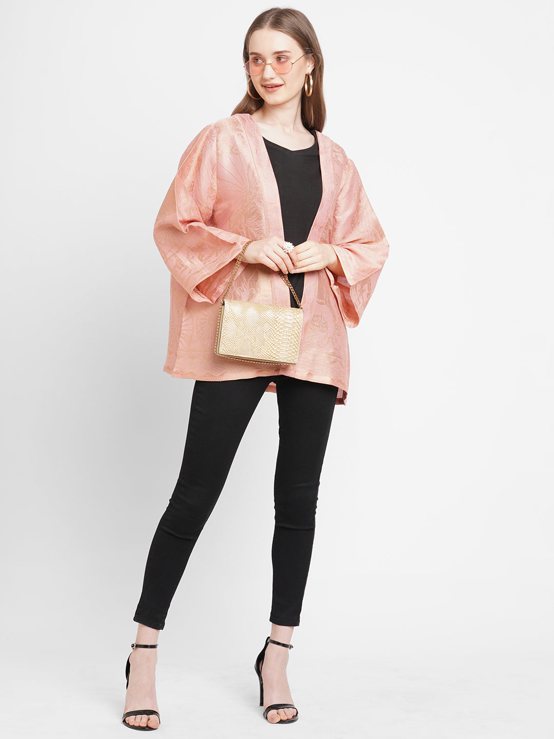 Pink Brocade Horse Pattern Jacket