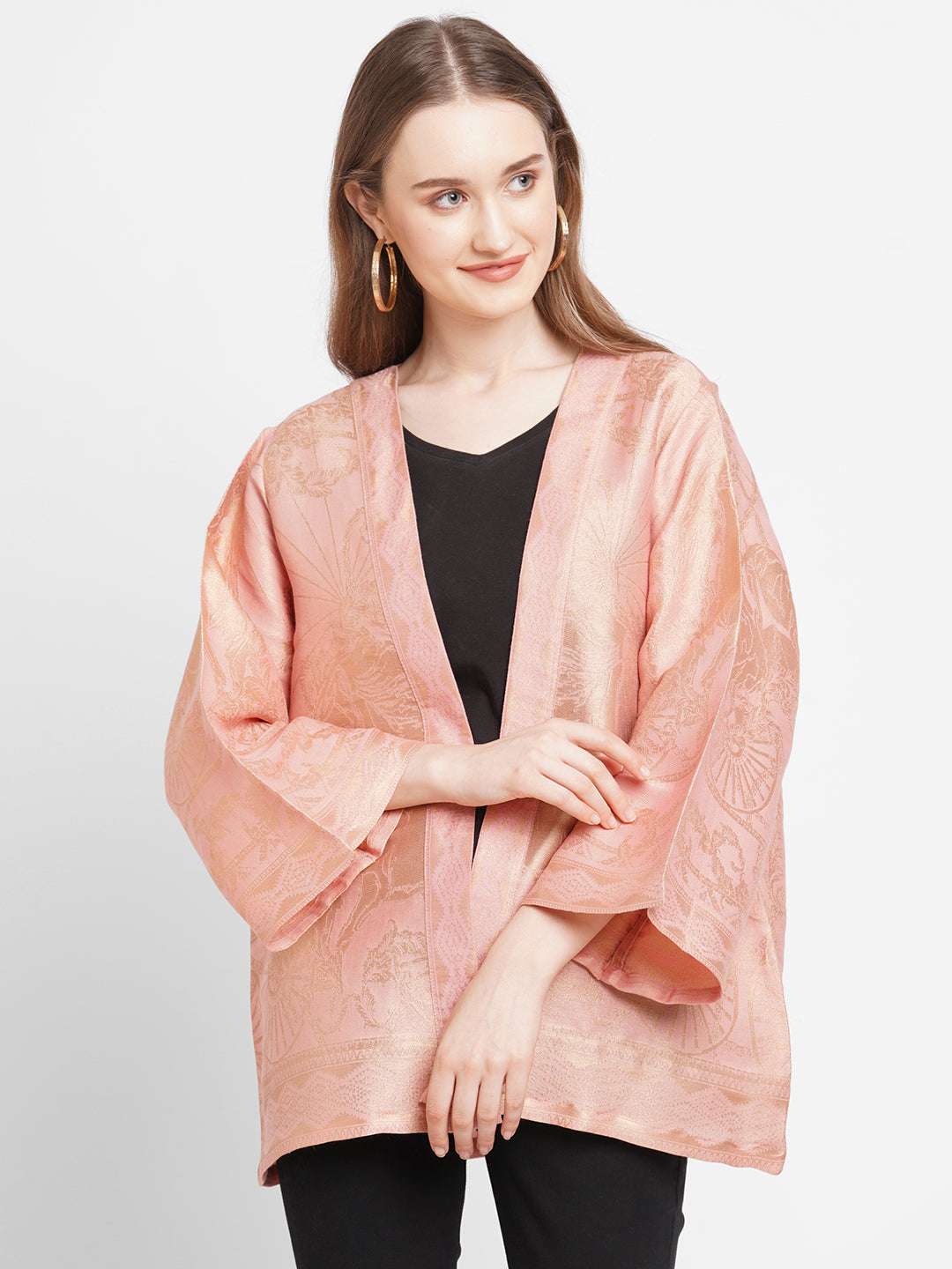 Pink Brocade Horse Pattern Jacket