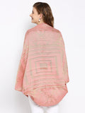 Brocade Floral Patterned Pink Shrug
