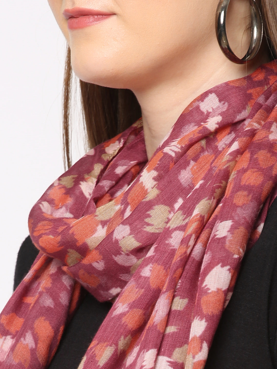 Red Abstract Dots Printed Scarf