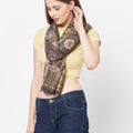 Vintage Print Metallic Scarf